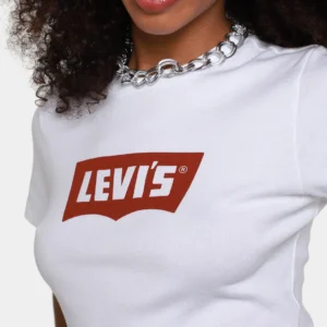 Camiseta Levi's Gr Essential Sporty Tee Feminina - Branco+Vermelho