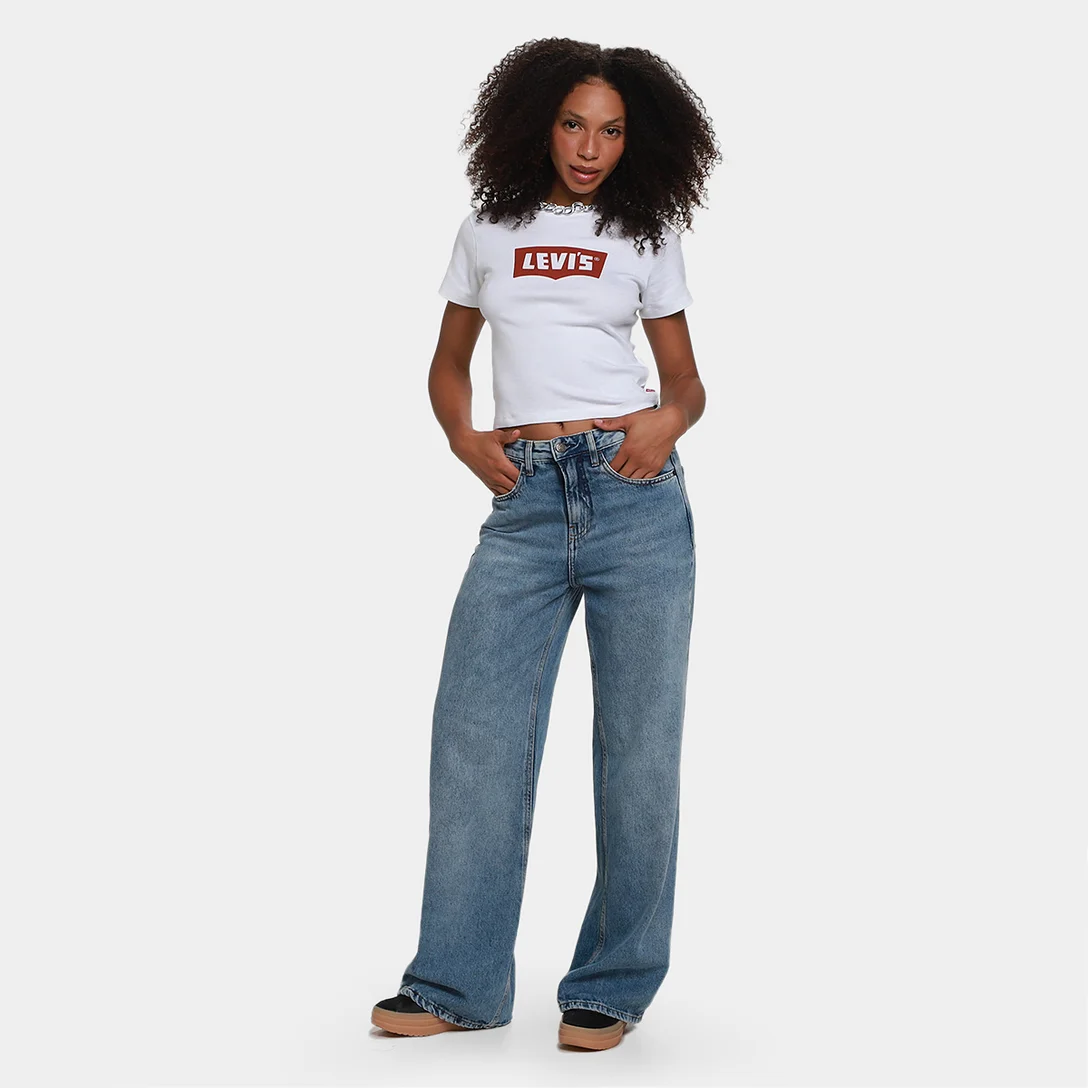Camiseta Levi's Gr Essential Sporty Tee Feminina - Branco+Vermelho - Imagem 2