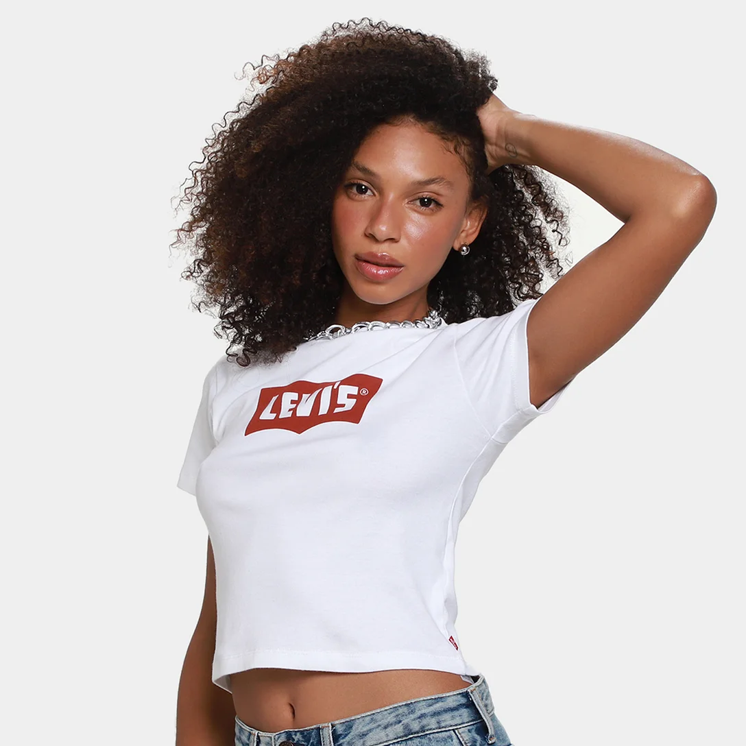 Camiseta Levi's Gr Essential Sporty Tee Feminina - Branco+Vermelho - Imagem 3