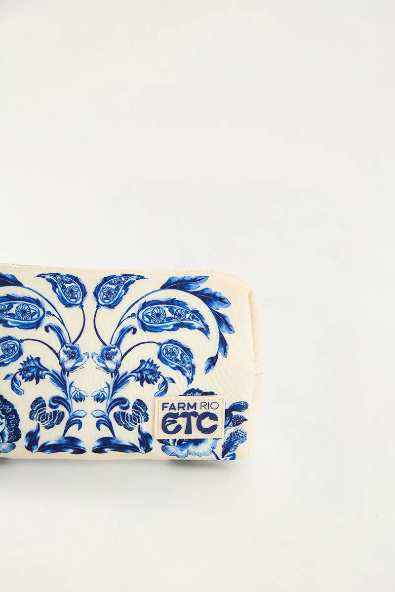Maxi Necessaire Ora Bolas M Porcelain Branco Florido - Farm - Imagem 2