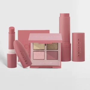 Kit Trio Glossy Rosé Pink - Paleta + Batom + Blush - Océane
