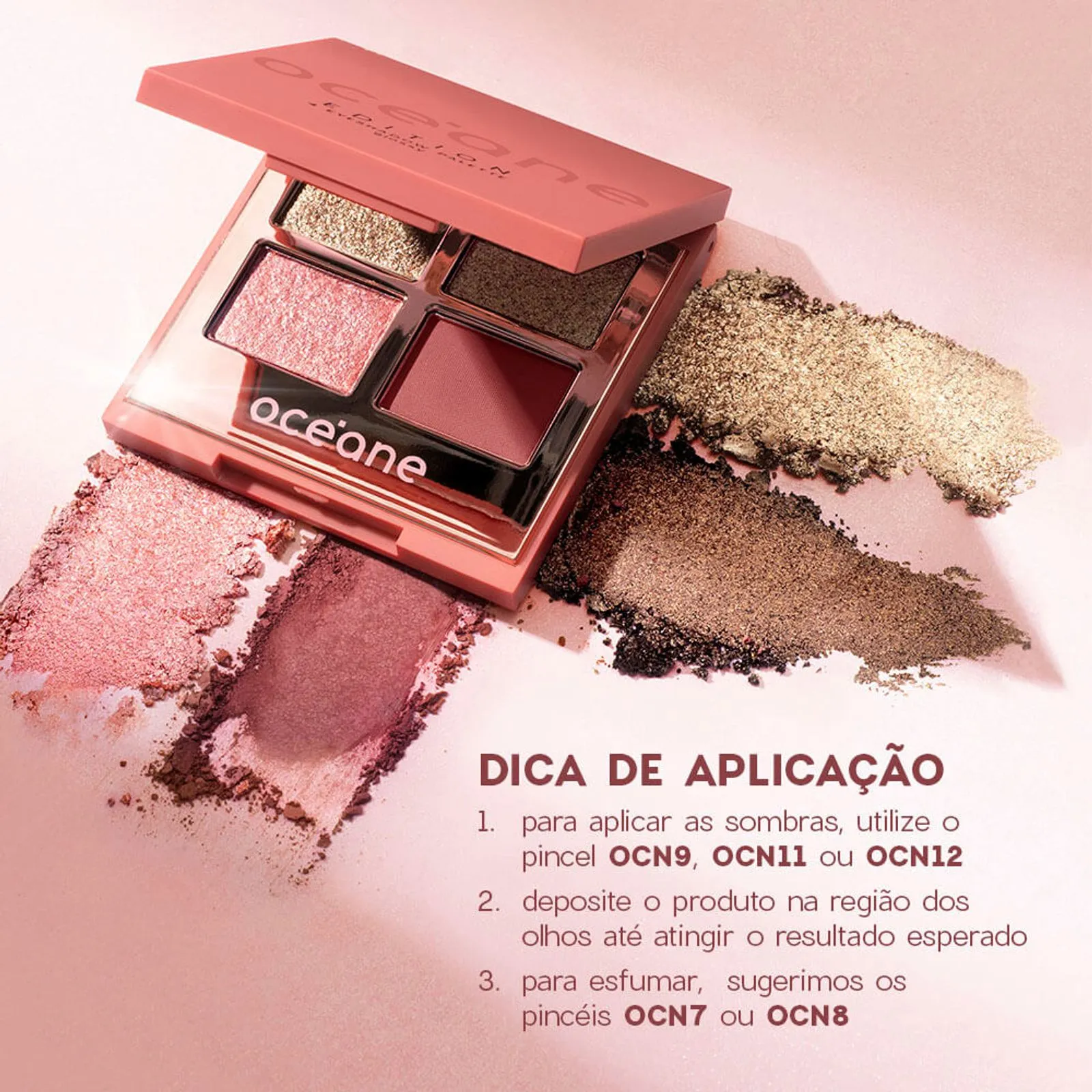 Kit Trio Glossy Rosé Pink - Paleta + Batom + Blush - Océane - Imagem 3