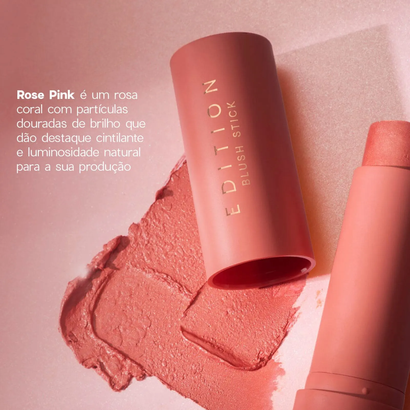 Kit Trio Glossy Rosé Pink - Paleta + Batom + Blush - Océane - Imagem 5